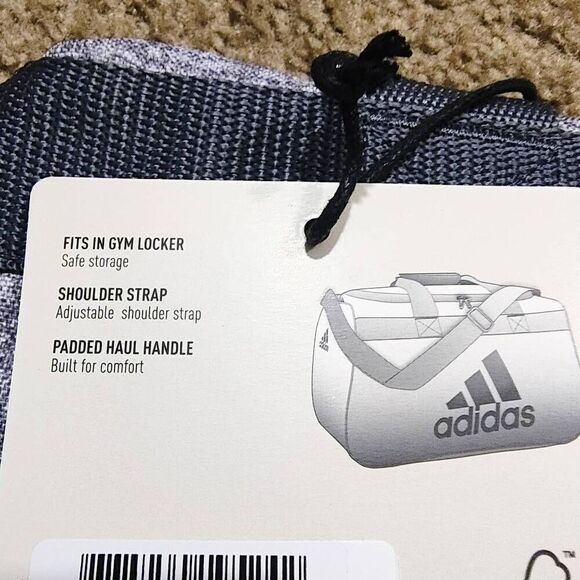 Adidas Diablo Small Duffel Athletic Training Bag Unisex Heather Gray Pink - Picture 3 of 7